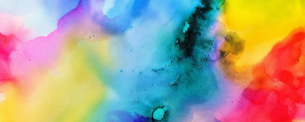 A patterns of bright colour splashes made from paint