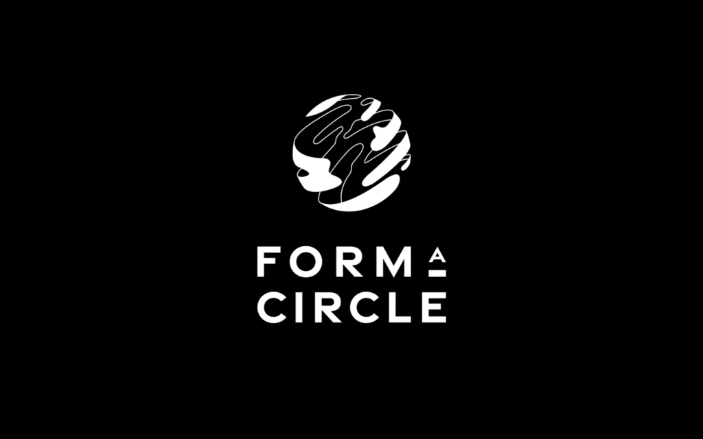 A logo of the earth is above the words ‘form a circle’