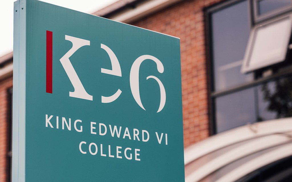 A sign reads KE6 King Edward VI College