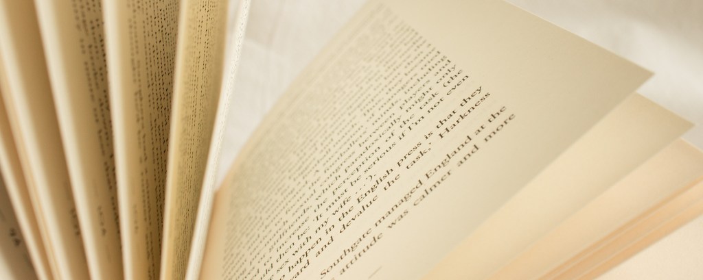 Close up of the inside of a book