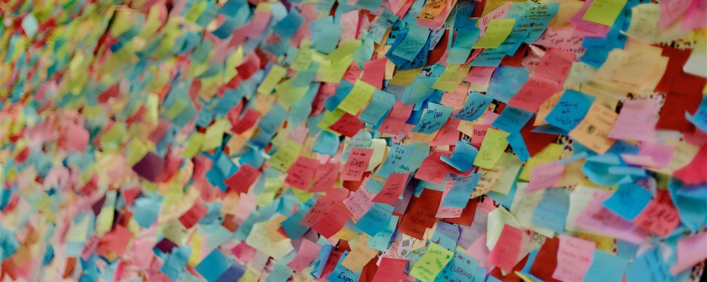 Lots of colourful post-it notes